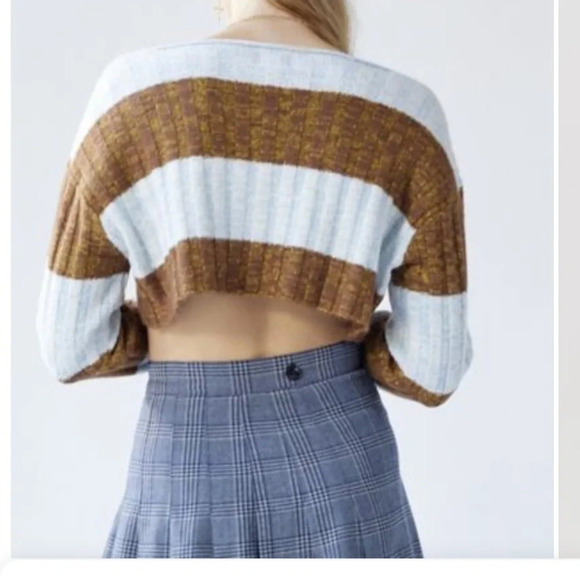 Urban Outfitters BDG Sz S slouchy long sleeve ribbed knit sweater ultra-cropped - Picture 4 of 14